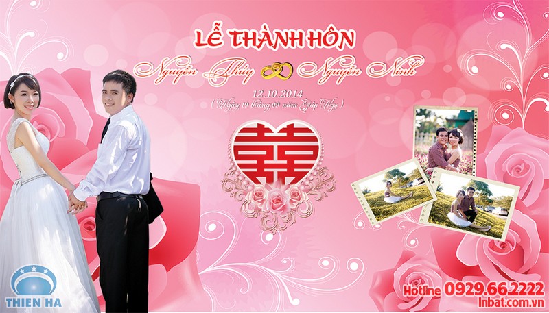In bạt hifex làm phông nền đám cưới tiện dụng, giá rẻ In bạt hifex làm phông nền đám cưới tiện dụng, giá rẻ